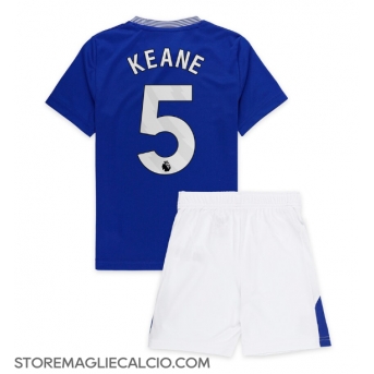 Everton Michael Keane #5 Maglia Gara Casa Repliche 2024-25 Bambino Maniche Corte